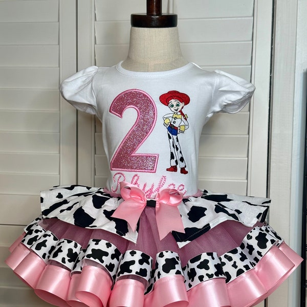 Jesse Toy Story Birthday Outfit cowgirl tutu outfit party photoshoot Fancy, tutu outfit costume Pageant Pink
