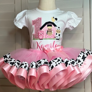 Farm Birthday Outfit: Barn Animals Tutu, Personalized Shirt