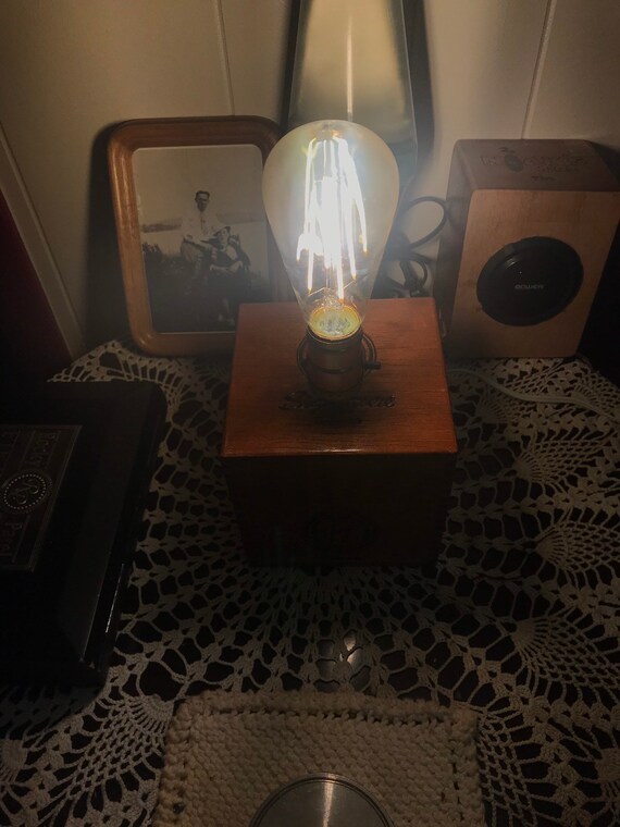 Cigar Box Lamp Handmade Vintage Style Choice Of Bulb Cigar Box Lamp Handmade Vintage Style