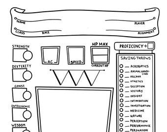 Simple Bold DnD Character Sheet Printable