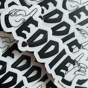 Eddie Horns Guitar Pick Necklace Sticker