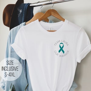 Personalized Ovarian Vulvar Cancer Awareness Hoodie Warrior Teal Ribbon Youth 