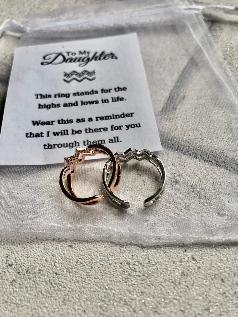 Mother/daughter Ring Highs & Lows of Life // Silver Coloured Etsy UK
