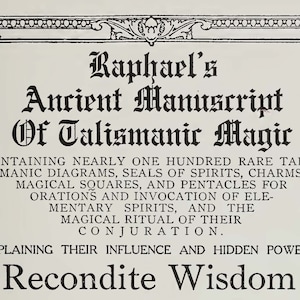 ラファエロの古代の護符魔術の写本（1916年） L. W. デ・ローレンス博士 魔術 黒魔術 心霊術 ウィッカ オカルト 印章 占い