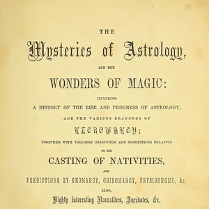 Mysteries of Astrology and the Wonders of Magic by C. W. Roback (1854) Witchcraft Black Magic Spiritism Wicca Occult Sigils Divination Book