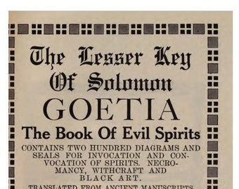 The Lesser Key of Solomon Goetia The book of Evil Spirits (1916) Demonology Witchcraft Black Magic Wicca Occult Sigils Omens Divination Book