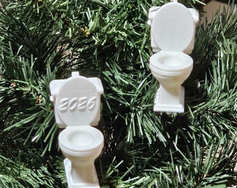 2026 Toilet Christmas Tree Funny Humor Gag Ornament Holiday House Decor Stocking Stuffer