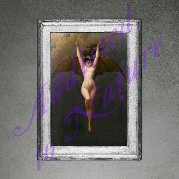 La Femme Chauve-Souris Albert Joseph Pénot. Bat Woman. Gothic Digital Print Download Printable Painting Poster Wall Art Decor