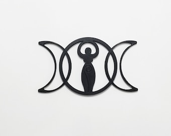 Triple Moon Goddess Wicca Pagan Gothic Decor wall art altar biodegradable