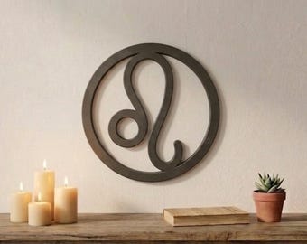 Leo Zodiac Wall Decor | Minimalist Leo Sign Wall Art | 3D Printed Astrology Symbol Decor | Modern Horoscope Room Decoration