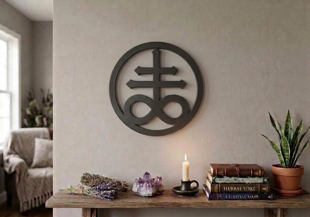 Lucifer Cross Altar Decor, 3D Printed Satanic Baphomet Symbol