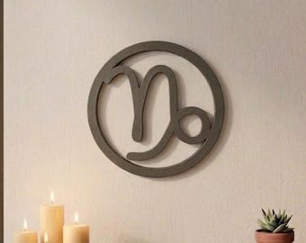 Capricorn Zodiac Wall Decor | Minimalist Capricorn Sign Wall Art | 3D Printed Astrology Symbol Decor | Modern Horoscope Room Decoration