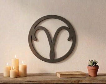 Aries Zodiac Wall Decor | Minimalist Aries Sign Wall Art | 3D Printed Astrology Symbol Decor | Modern Horoscope Room Decoration