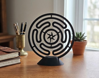 Hecate's Wheel Strophalos Symbol Pagan Altar Decor, Witchcraft Wall Hanging Labyrinth Triple Goddess Sigil, Spiritual Gift Hekate