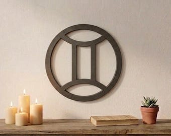 Gemini Zodiac Wall Decor | Minimalist Gemini Sign Wall Art | 3D Printed Astrology Symbol Decor | Modern Horoscope Room Decoration