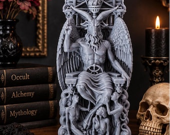 Baphomet Statue, Occult Altar Decor, Gothic Demon Sculpture, Satanic Decor, Witchy Figurine, Dark Art, Pentagram Decor Gift