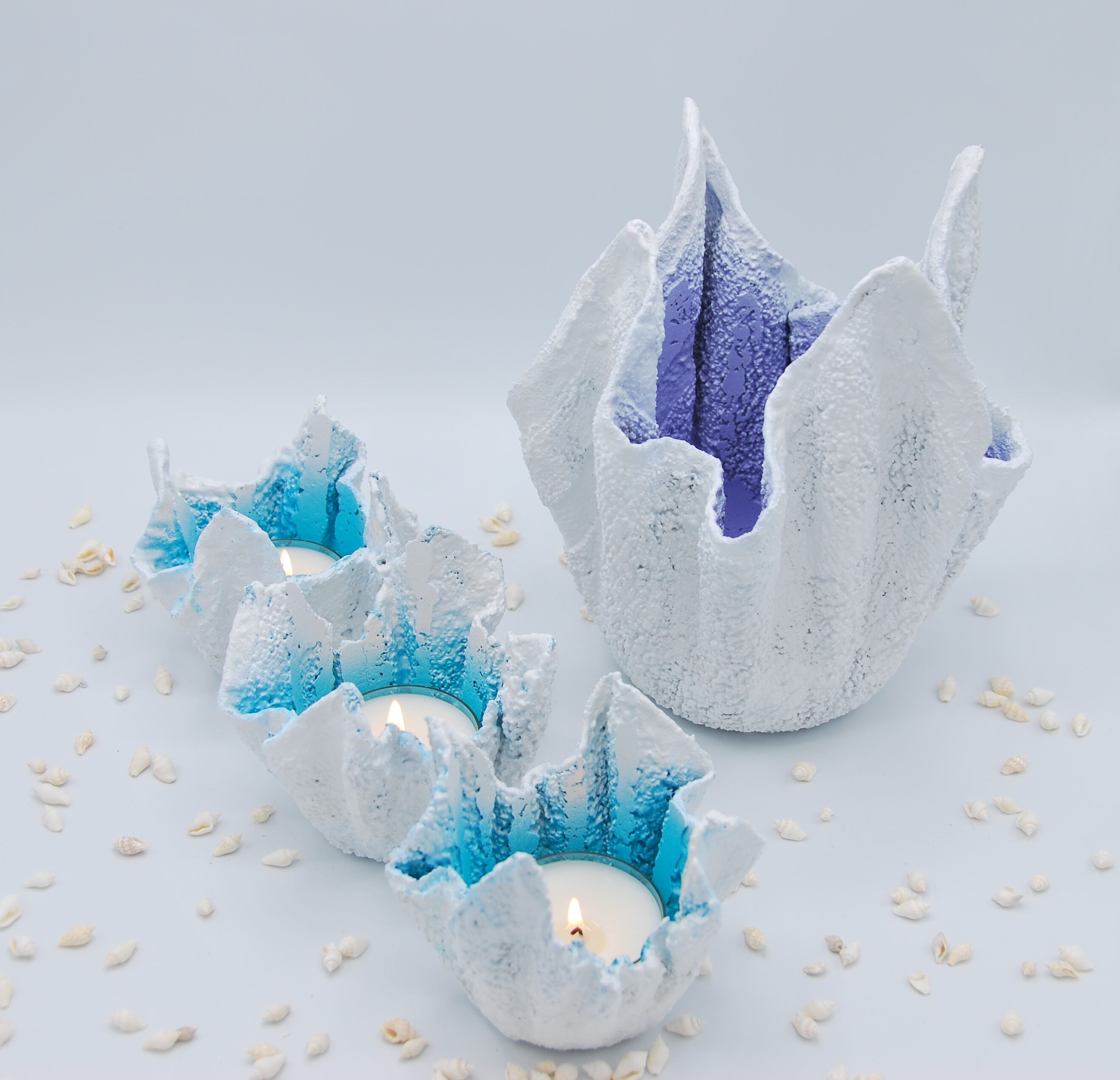 Modern Planter Draped Concrete Planter Concrete Tea Light Etsy