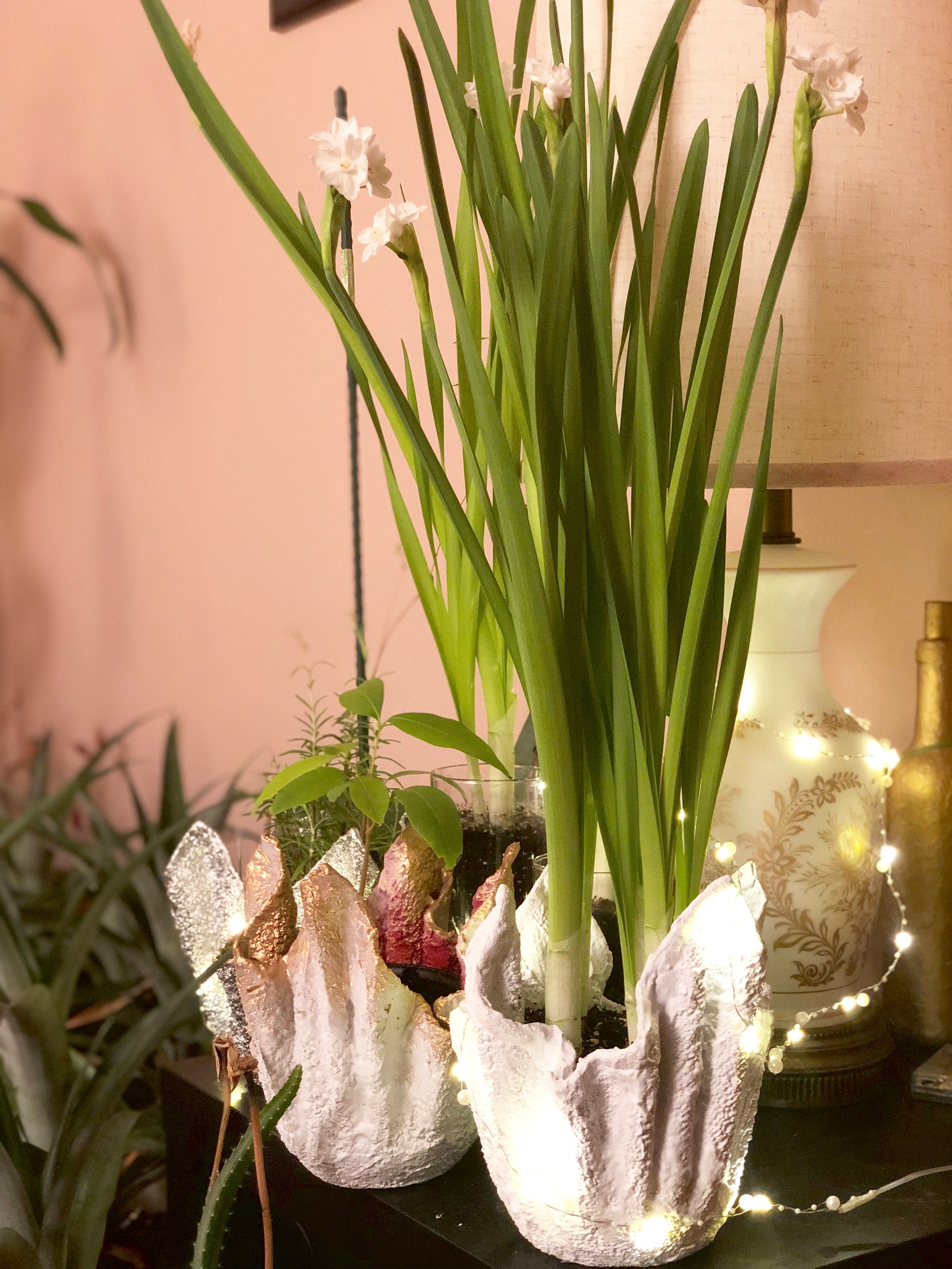 Modern Planter Draped Concrete Planter Concrete Tea Light Etsy