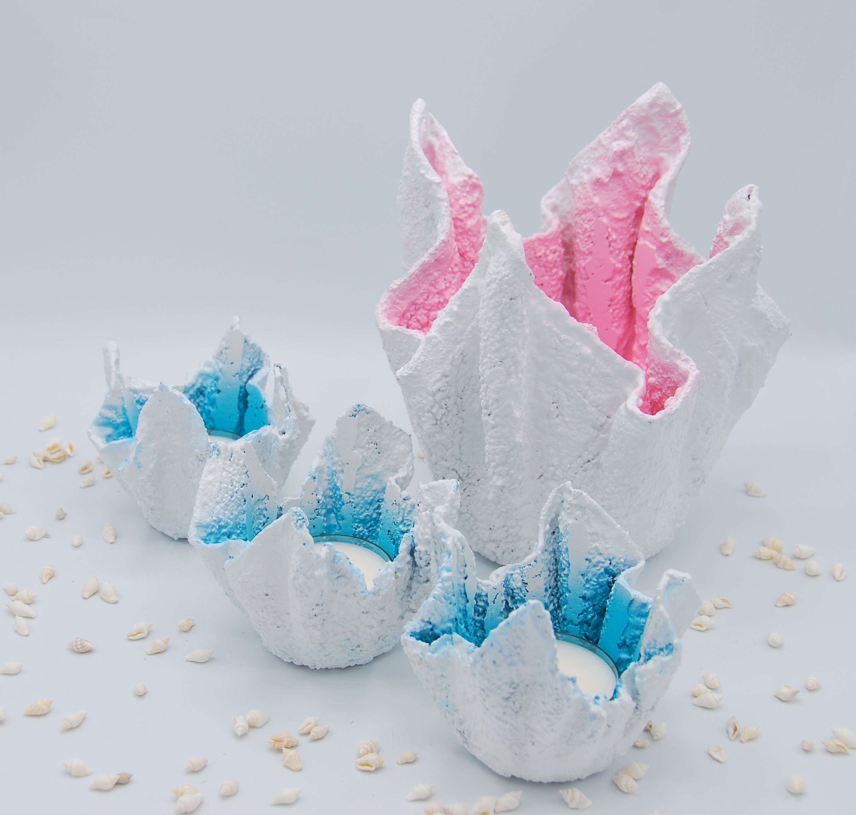 Modern Planter Draped Concrete Planter Concrete Tea Light Etsy