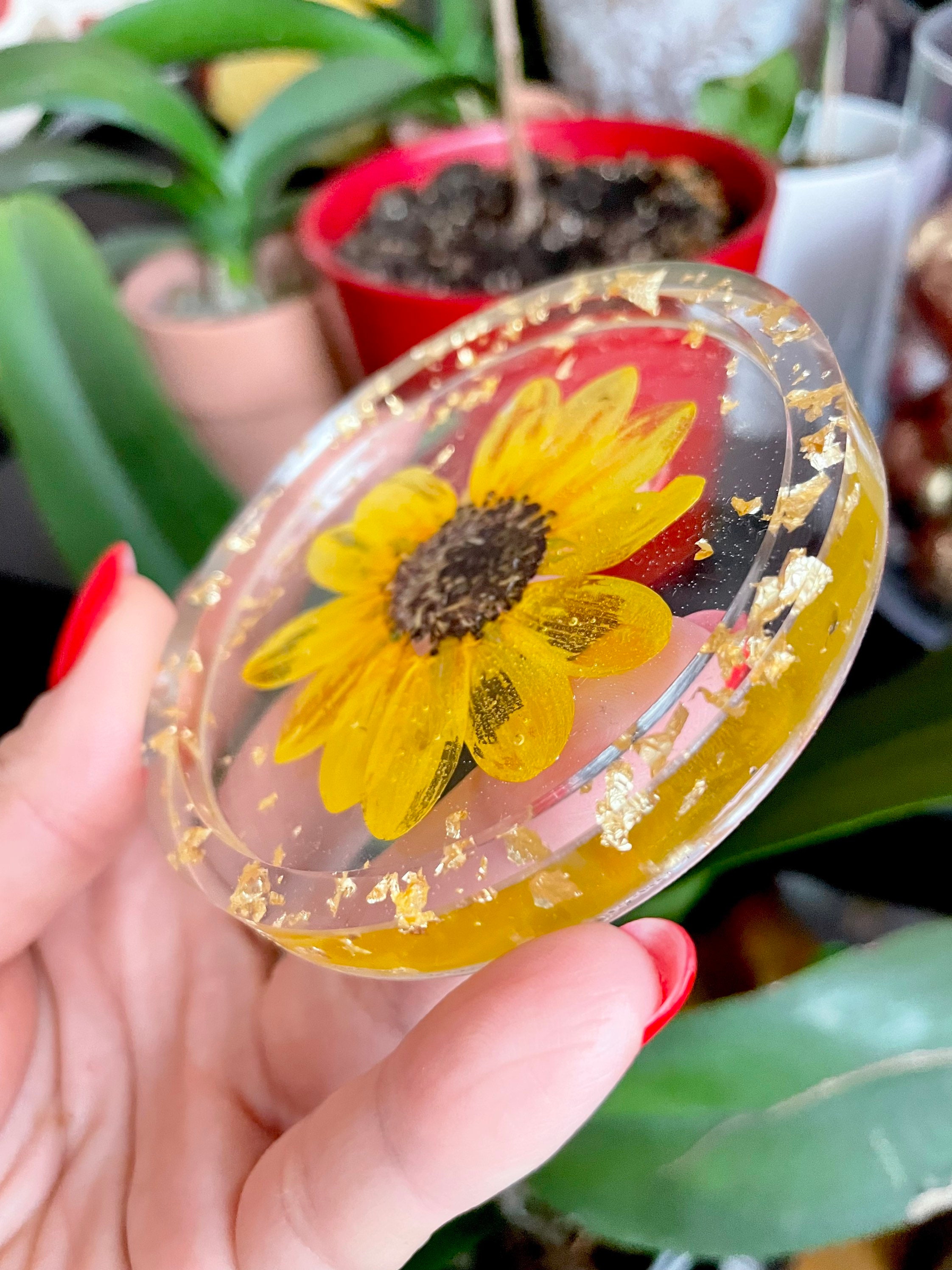 Sunflower Resin Ring Dishengagement/wedding Ring Dish With Etsy
