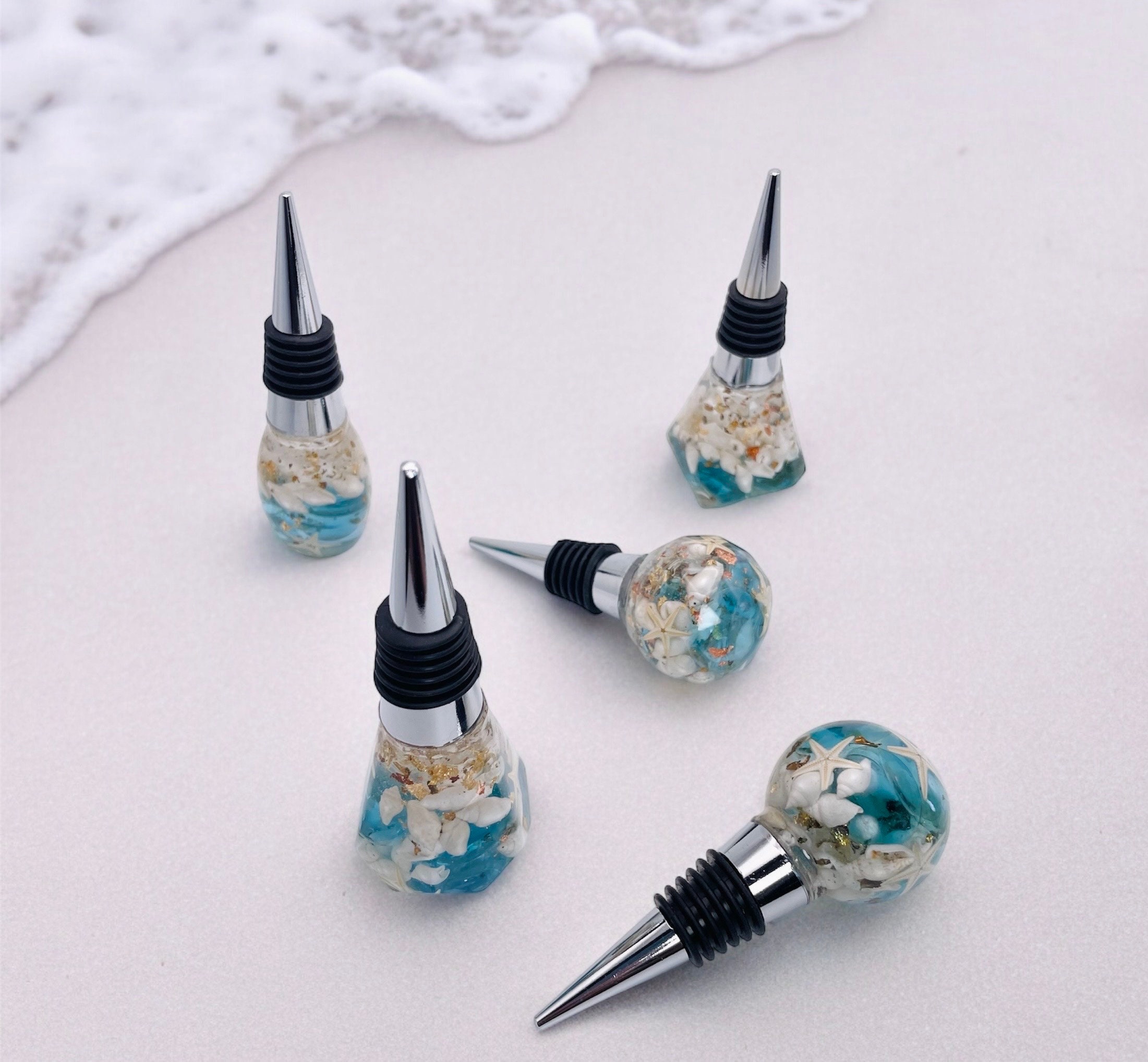 Sea Shell Wine Rack Starfish Seashell Resin Wine Stopper, Tropical Bar Decor - Etsy