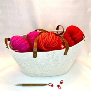 The 'Untangle My Yarn' Bag, Medium Knitting Project Bag, knitting basket, knitting organizer, colorwork, fair isle, 2 at a time knitting