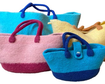 Knitting Project Bag PDF Pattern: Handmade Worsted Weight Wool, 4 Sizes (Digital Download)