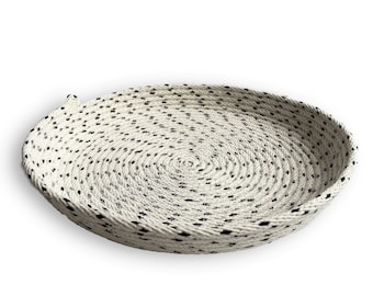 Cotton Rope Valet Tray, Black and White Round Decorative Bowl