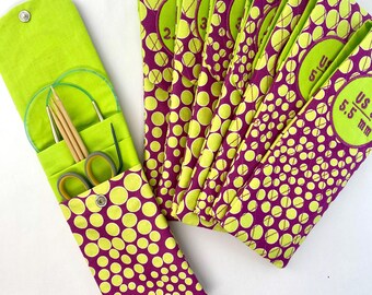 Embroidered Knitting Needle Sleeves: US 2-9, Circular & Double Pointed - Set of 8