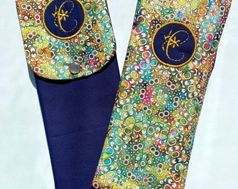 Personalized Knitting Needle Case Set: Floral Initial Embroidery