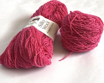 Elsebeth Lovald Silky Wool Yarn: Pink DK Weight, Wool-Silk Blend (192 yards)