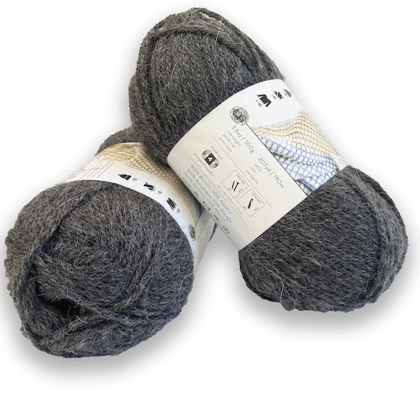 Touch of Alpaca Yarn by lion Brand. Yarn destash! Charcoal yarn. Medium or worsted weight yarn. 1 skein is 207 yards. Knit a Scarf or hat!