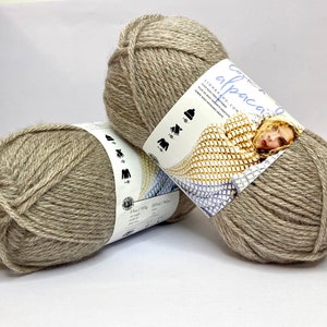Touch of Alpaca Yarn by lion Brand. Yarn destash! Taupe yarn. Medium or worsted weight yarn. 1 skein is 207 yards. Knit a hat! Beige yarn.