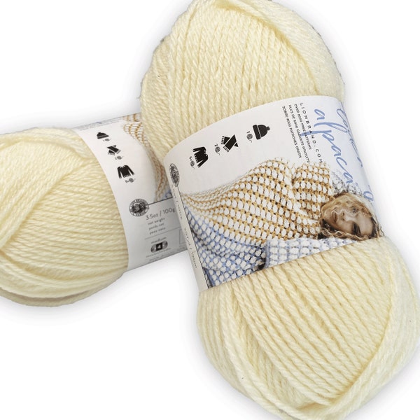 Touch of Alpaca Yarn by lion Brand. Yarn destash! Cream color. Medium or worsted weight yarn. Each Skein is 207 yards each. Scarf, hat yarn.