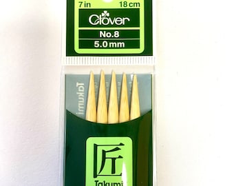 Clover Bamboo Double Pointed Knitting Needle Set - US 8 (5mm)