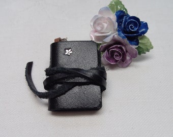 MiniBook, Leather Book, Miniature, Keychain,Charm