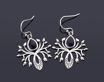 Boucle d'oreilles en argent et pierres naturelles