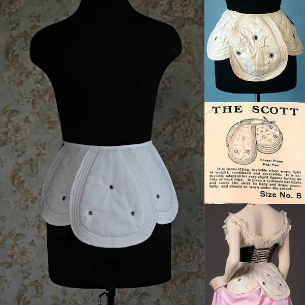 Edwardian Hip Pad, The Scott hip pad replica, c. 1905, hip pad, hip improver, bum pad for historical costume