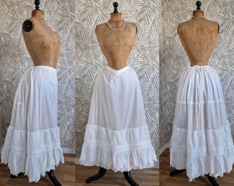 Petticoat "Beatrice", Adjustable Customizable Edwardian Petticoat, Cotton Petticoat in Victorian style