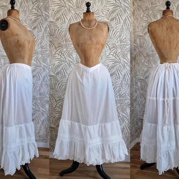 Petticoat "Beatrice", Adjustable Customizable Edwardian Petticoat, Cotton Petticoat in Victorian style