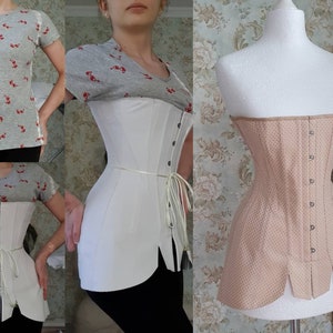 Made-to-measure custom 1910s Late Edwardian midbust longline corset, Titanic era corset, Gibson girl