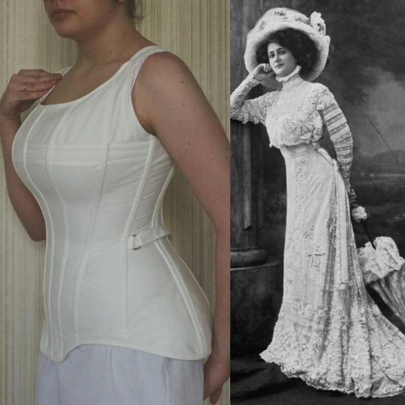 CUSTOM DRAFTED Printable Edwardian Corset Pattern Sahlin corset pattern S-bend corset 1900s corset pattern