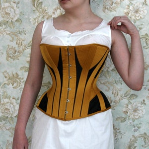 Custom Late Victorian corset, 19th century corset made to measure, Gibson Girl style, midbust fit | Shipped from the EU