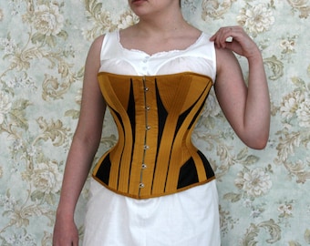 Made-to-measure custom Late Victorian overbust corset 1880s | Shipped from the EU