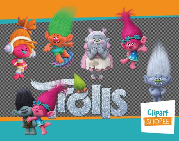 Trolls Clipart Trolls Clip Art Trolls Characters Trolls Etsy