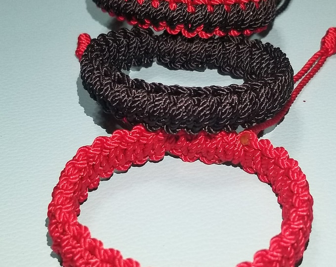 Protection Bracelet, Good Luck Bracelet, Red Bracelet, Double Braided Bracelet, Nylon String Bracelet