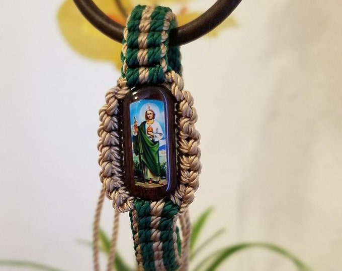 Saint Jude Bracelet, Pulsera de San Judas Tadeo, Handmade Saint Jude Bracelet, Pulsera de San Judas Tadeo en Macrame, Religious Bracelet