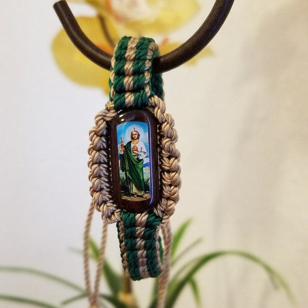 Saint Jude Bracelet, Pulsera de San Judas Tadeo, Handmade Saint Jude Bracelet, Pulsera de San Judas Tadeo en Macrame, Religious Bracelet