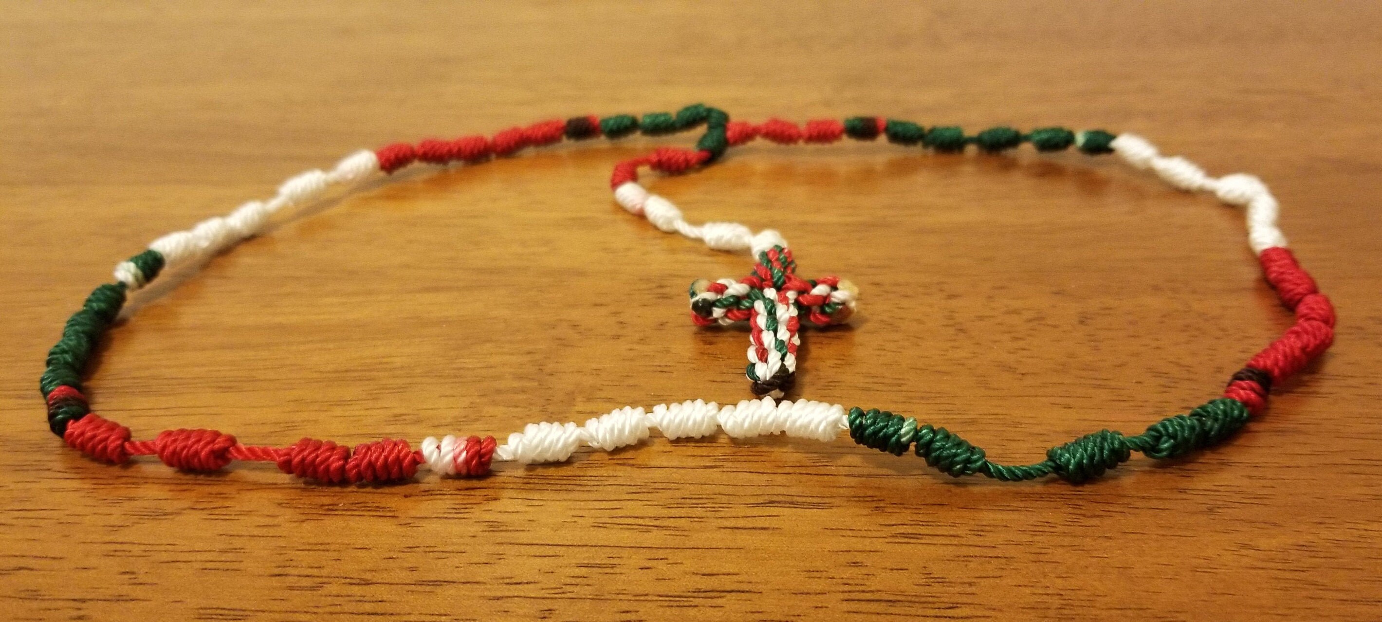 Rosary Necklace, Rosario Collar, Nylon String Rosary Rosary Necklace, Rosario Collar, Nylon String Rosary