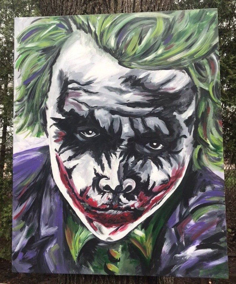 Joker Painting on Canvas Joker Heath Ledger painting The Etsy